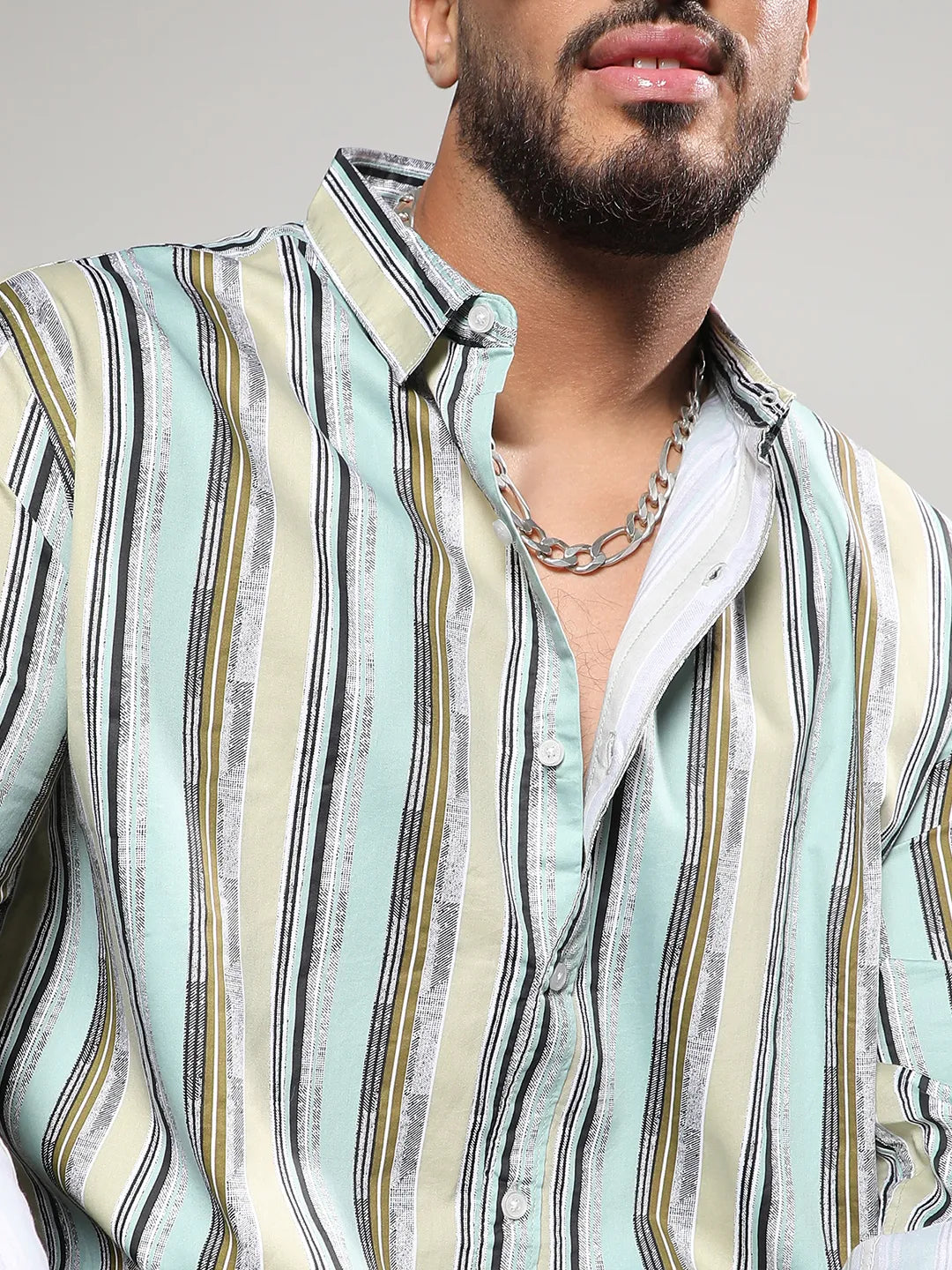 Multicolour Striped Regular Fit Casual Shirt - Shop authentic Indian Men's Fashion by Instafab Plus