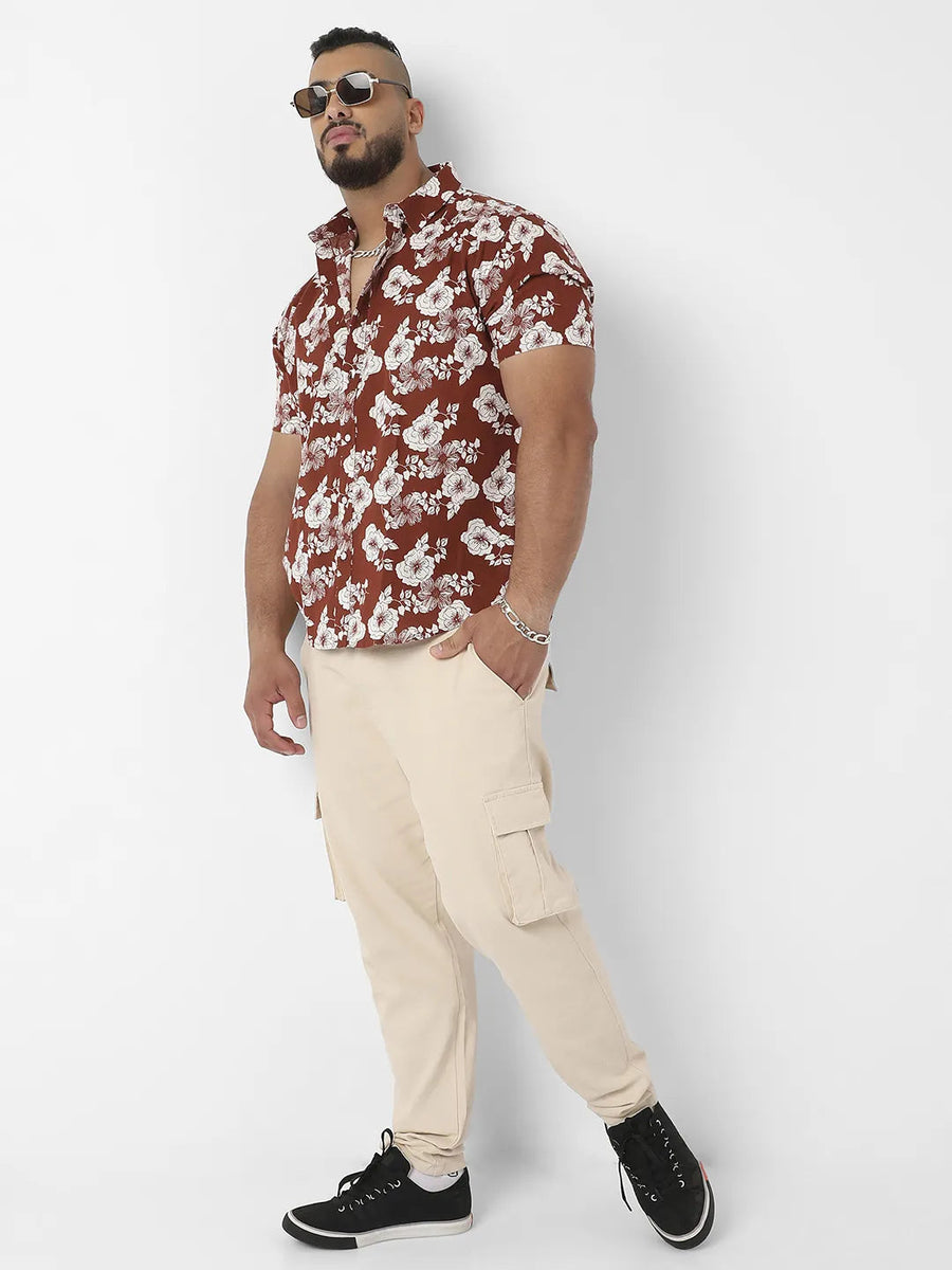 Brown Printed Casual Shirt - Shop authentic Indian Men's Fashion by Instafab Plus