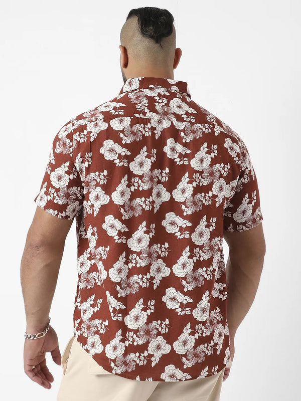 Brown Printed Casual Shirt - Shop authentic Indian Men's Fashion by Instafab Plus