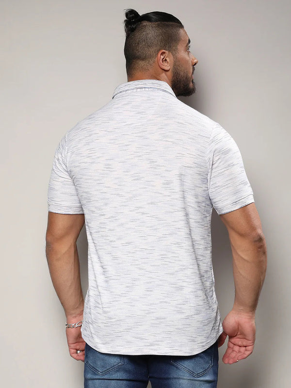 White Honeycomb Knit Shirt - Shop authentic Indian Men's Fashion by Instafab Plus