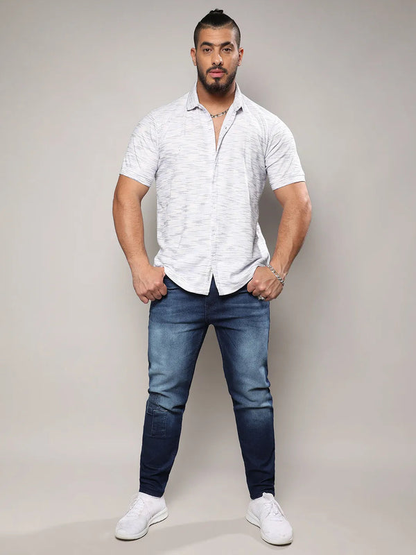 White Honeycomb Knit Shirt - Shop authentic Indian Men's Fashion by Instafab Plus