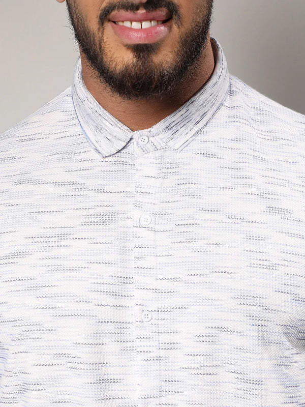 White Honeycomb Knit Shirt - Shop authentic Indian Men's Fashion by Instafab Plus