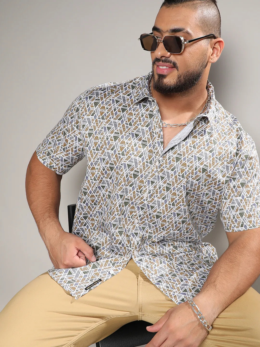 Multicolour Printed Casual Shirt - Shop authentic Indian Men's Fashion by Instafab Plus