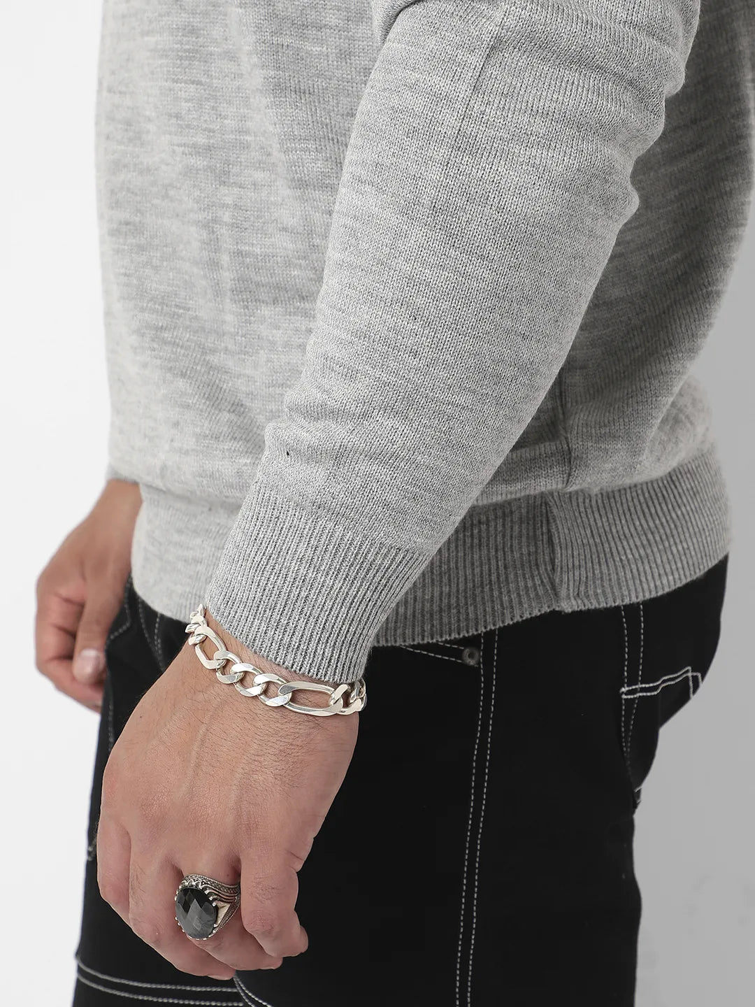 Striped Turtle Neck Woollen Pullover - Shop authentic Indian Men's Fashion by Instafab Plus