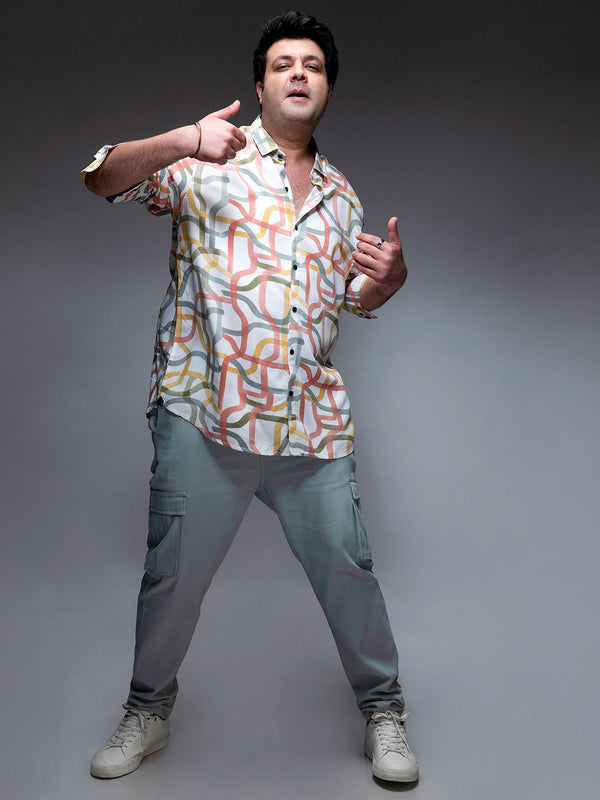 Multicolour Flowing Vines Shirt - Shop authentic Indian Men's Fashion by Instafab Plus