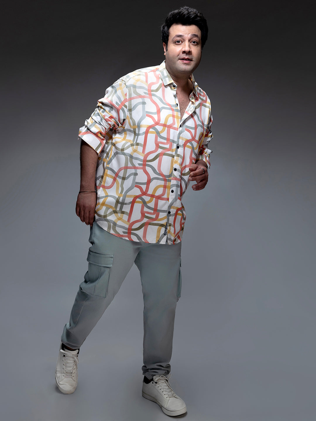 Multicolour Flowing Vines Shirt - Shop authentic Indian Men's Fashion by Instafab Plus