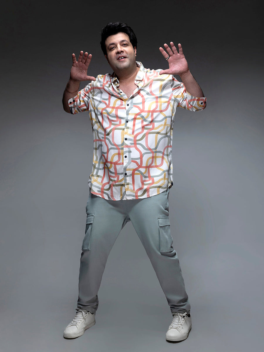 Multicolour Flowing Vines Shirt - Shop authentic Indian Men's Fashion by Instafab Plus