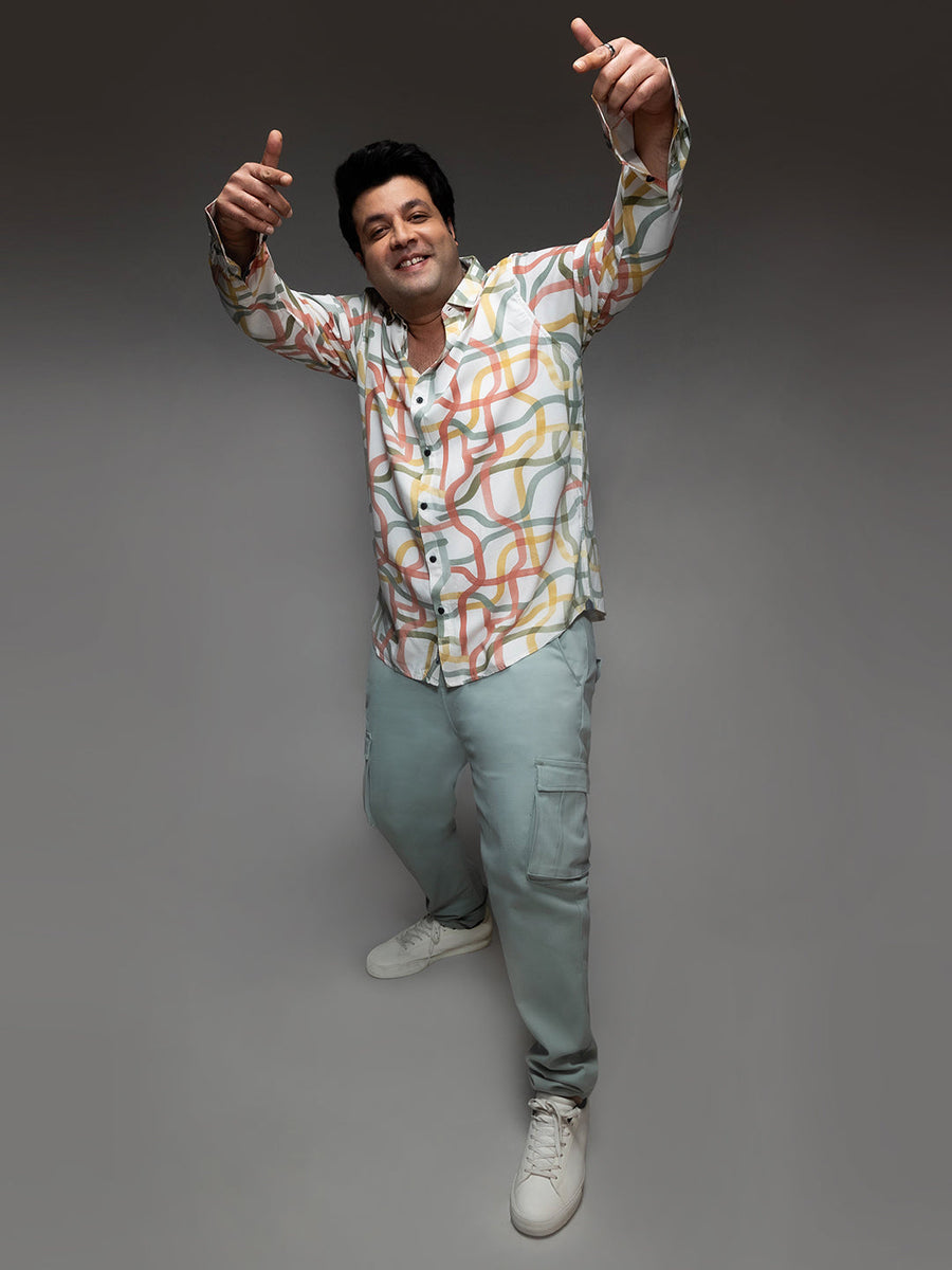 Multicolour Flowing Vines Shirt - Shop authentic Indian Men's Fashion by Instafab Plus