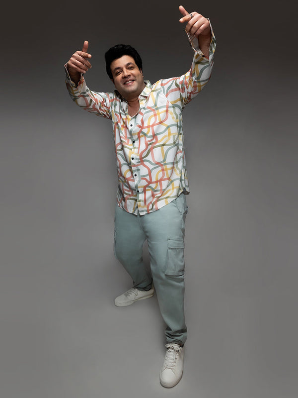 Multicolour Flowing Vines Shirt - Shop authentic Indian Men's Fashion by Instafab Plus