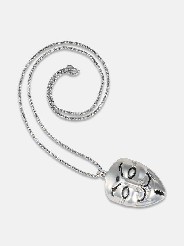 Men's V For Vendetta Pendant Necklace - Silver - Shop authentic Indian Men's Fashion by French Accent