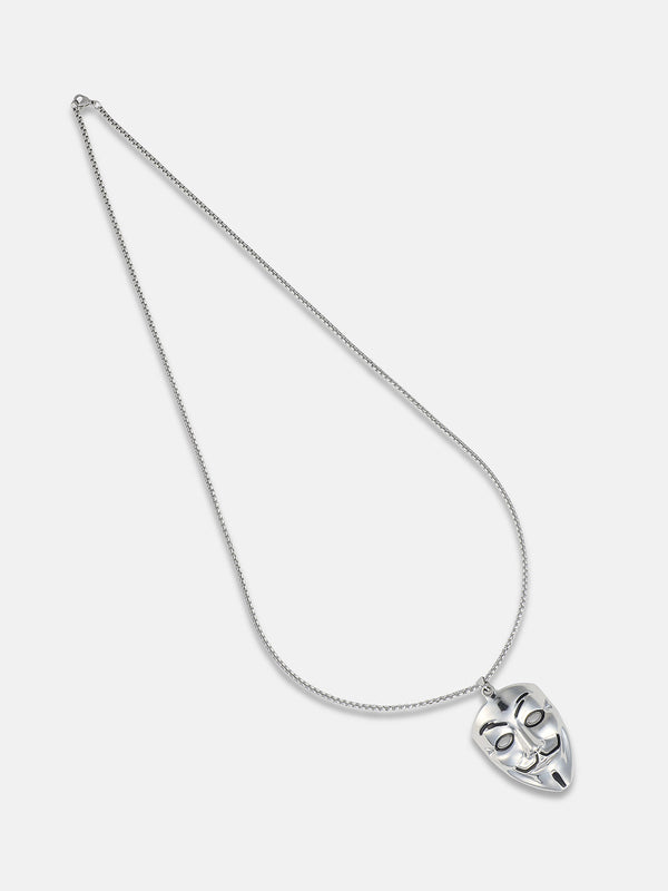 Men's V For Vendetta Pendant Necklace - Silver - Shop authentic Indian Men's Fashion by French Accent