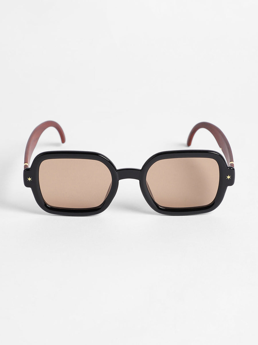 Men's Full Rim Rectangular Sunglasses - Brown - Shop authentic Indian Men's Fashion by French Accent