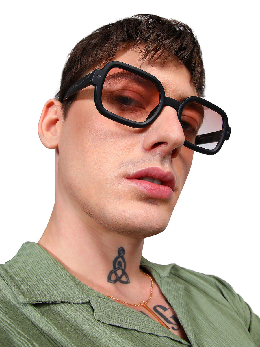 Men's Gradient Rectangular Sunglasses - Brown - Shop authentic Indian Men's Fashion by French Accent