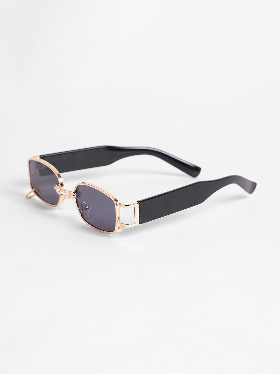 Men's Full Rim Rectangular Sunglasses - Black - Shop authentic Indian Men's Fashion by French Accent