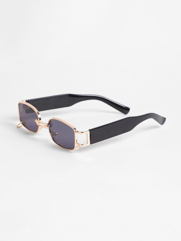 Men's Full Rim Rectangular Sunglasses - Black - Shop authentic Indian Men's Fashion by French Accent
