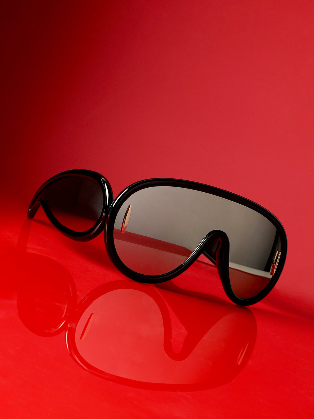 Men's Metallic Oversized Sunglases - Black - Shop authentic Indian Men's Fashion by French Accent