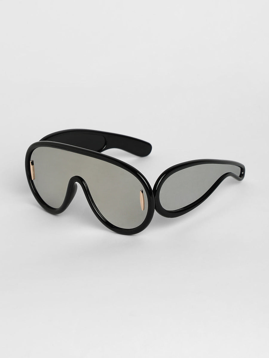 Men's Metallic Oversized Sunglases - Black - Shop authentic Indian Men's Fashion by French Accent