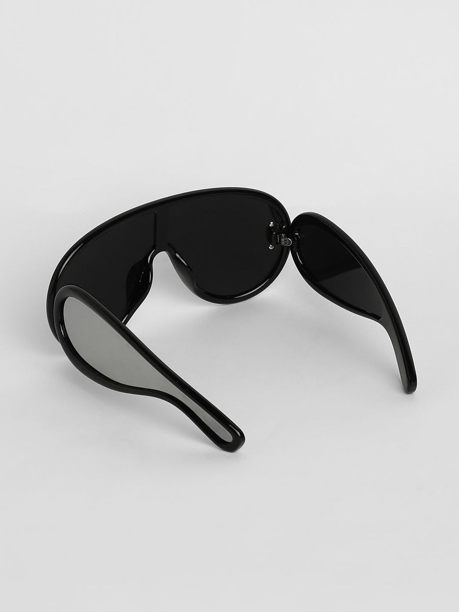 Men's Metallic Oversized Sunglases - Black - Shop authentic Indian Men's Fashion by French Accent