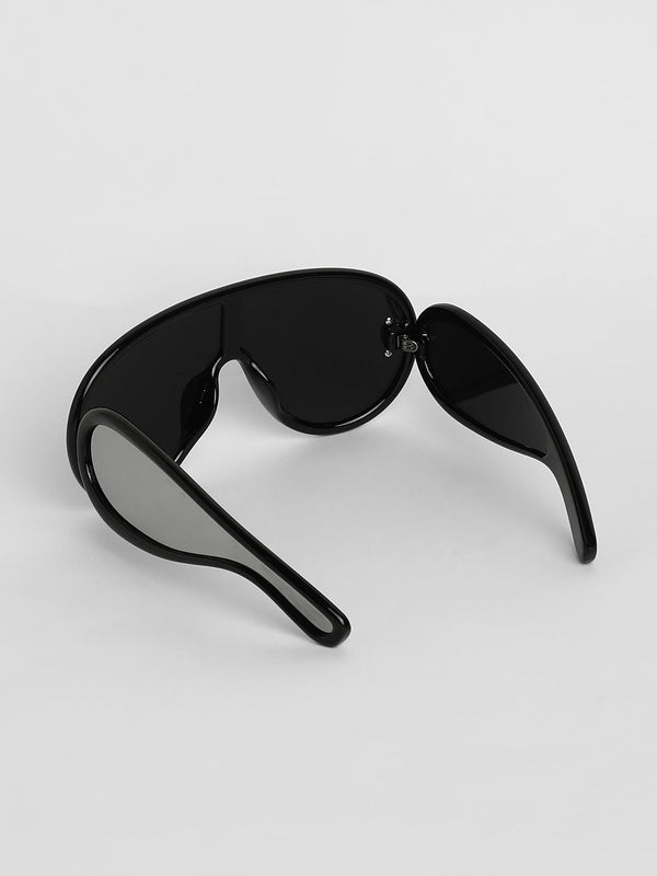 Men's Metallic Oversized Sunglases - Black - Shop authentic Indian Men's Fashion by French Accent