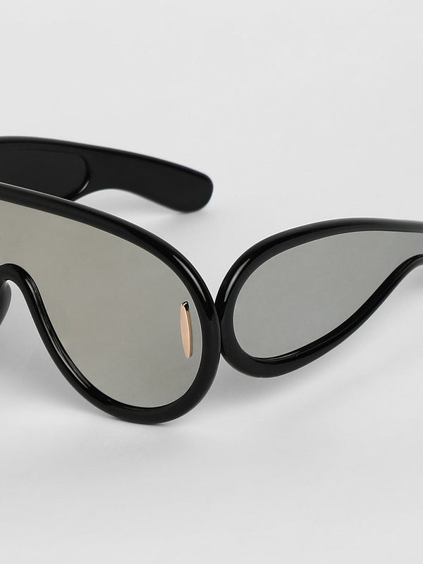 Men's Metallic Oversized Sunglases - Black - Shop authentic Indian Men's Fashion by French Accent