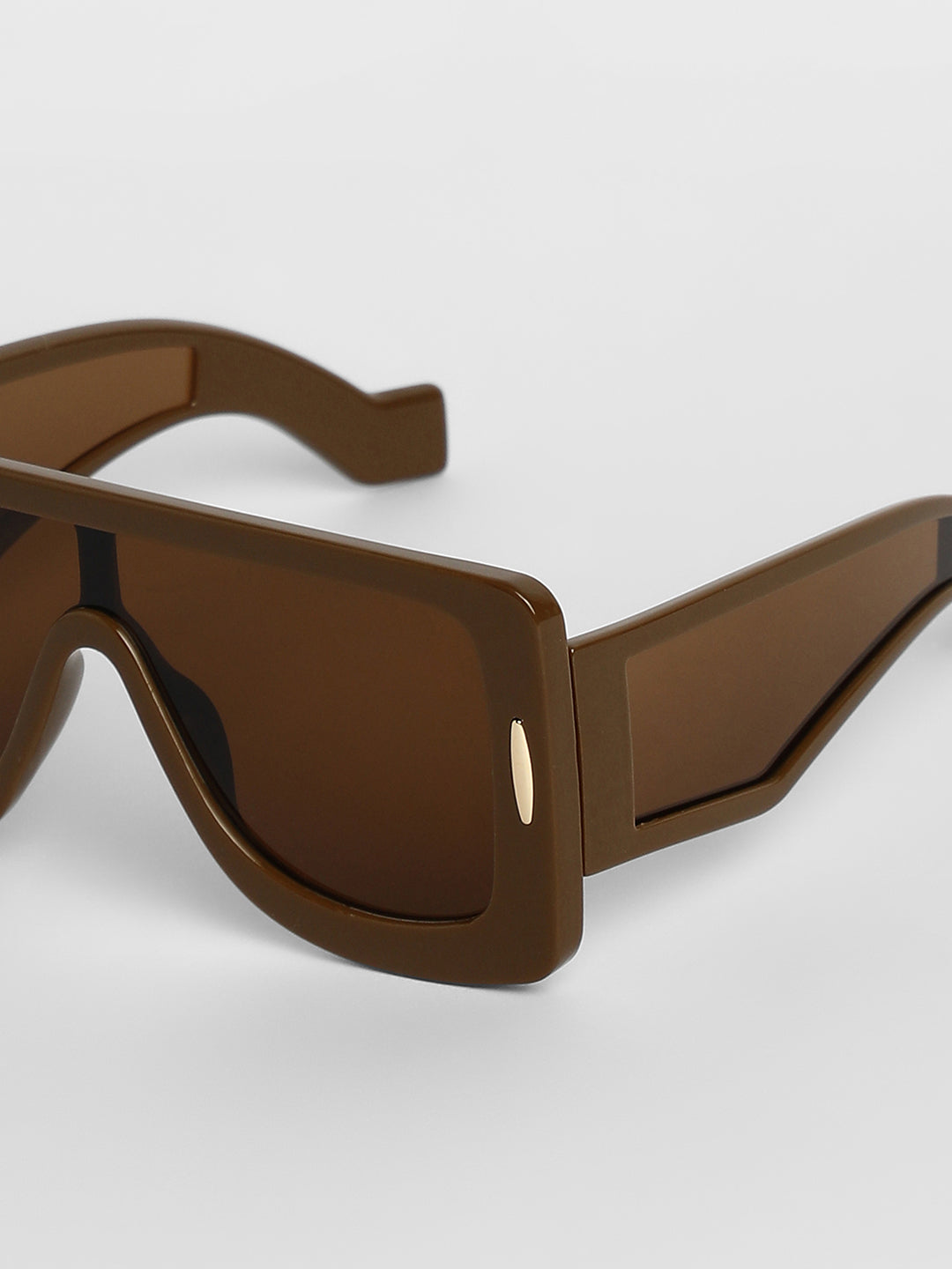 Men's Futuristic Oversized Sunglasses - Brown - Shop authentic Indian Men's Fashion by French Accent