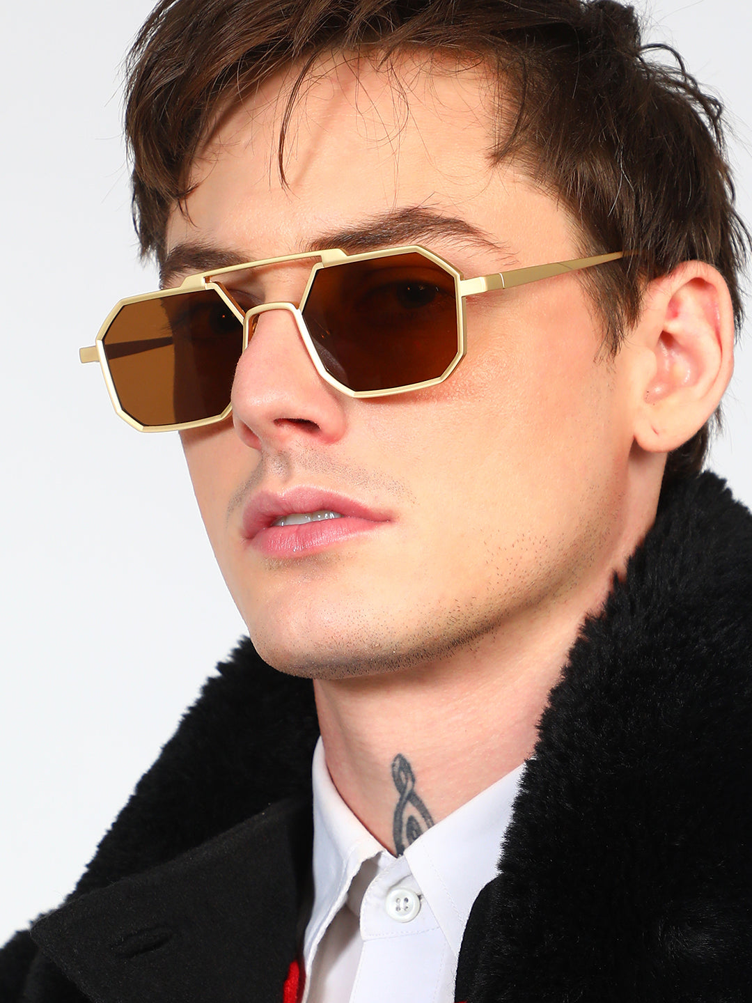 Men's Retro Aviator Sunglasses - Gold - Shop authentic Indian Men's Fashion by French Accent