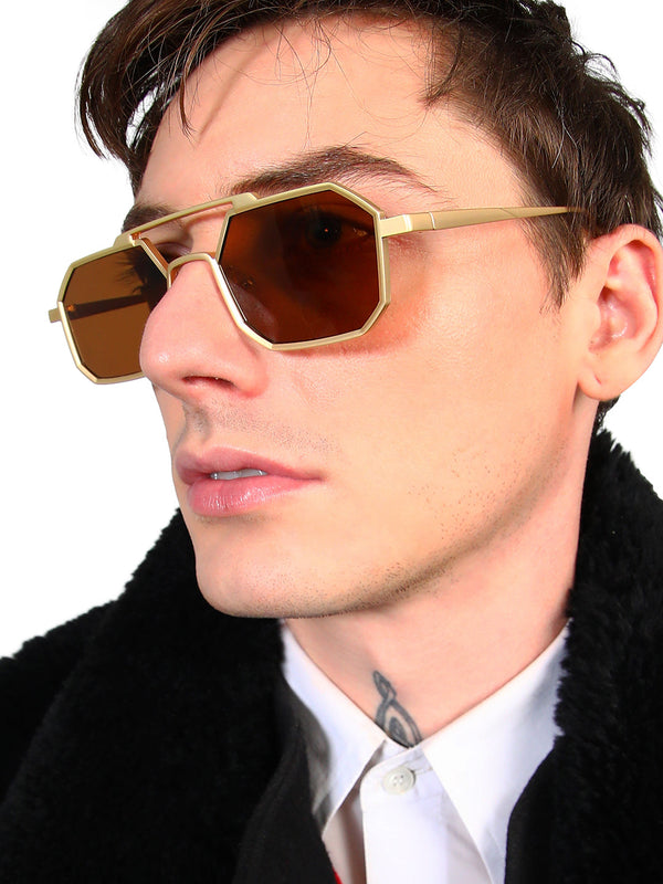 Men's Retro Aviator Sunglasses - Gold - Shop authentic Indian Men's Fashion by French Accent