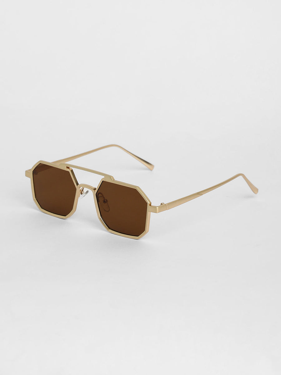 Men's Retro Aviator Sunglasses - Gold - Shop authentic Indian Men's Fashion by French Accent