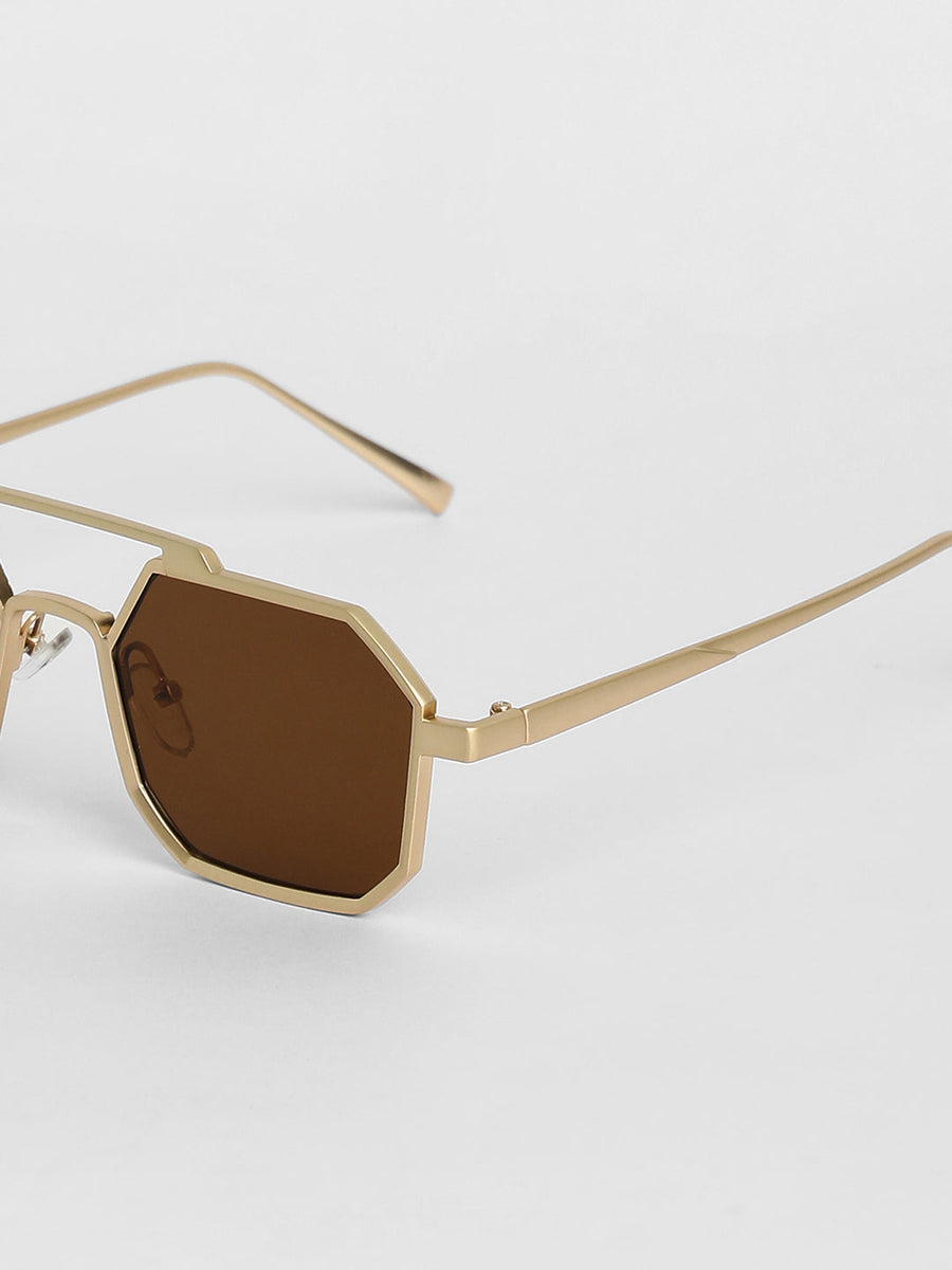 Men's Retro Aviator Sunglasses - Gold - Shop authentic Indian Men's Fashion by French Accent