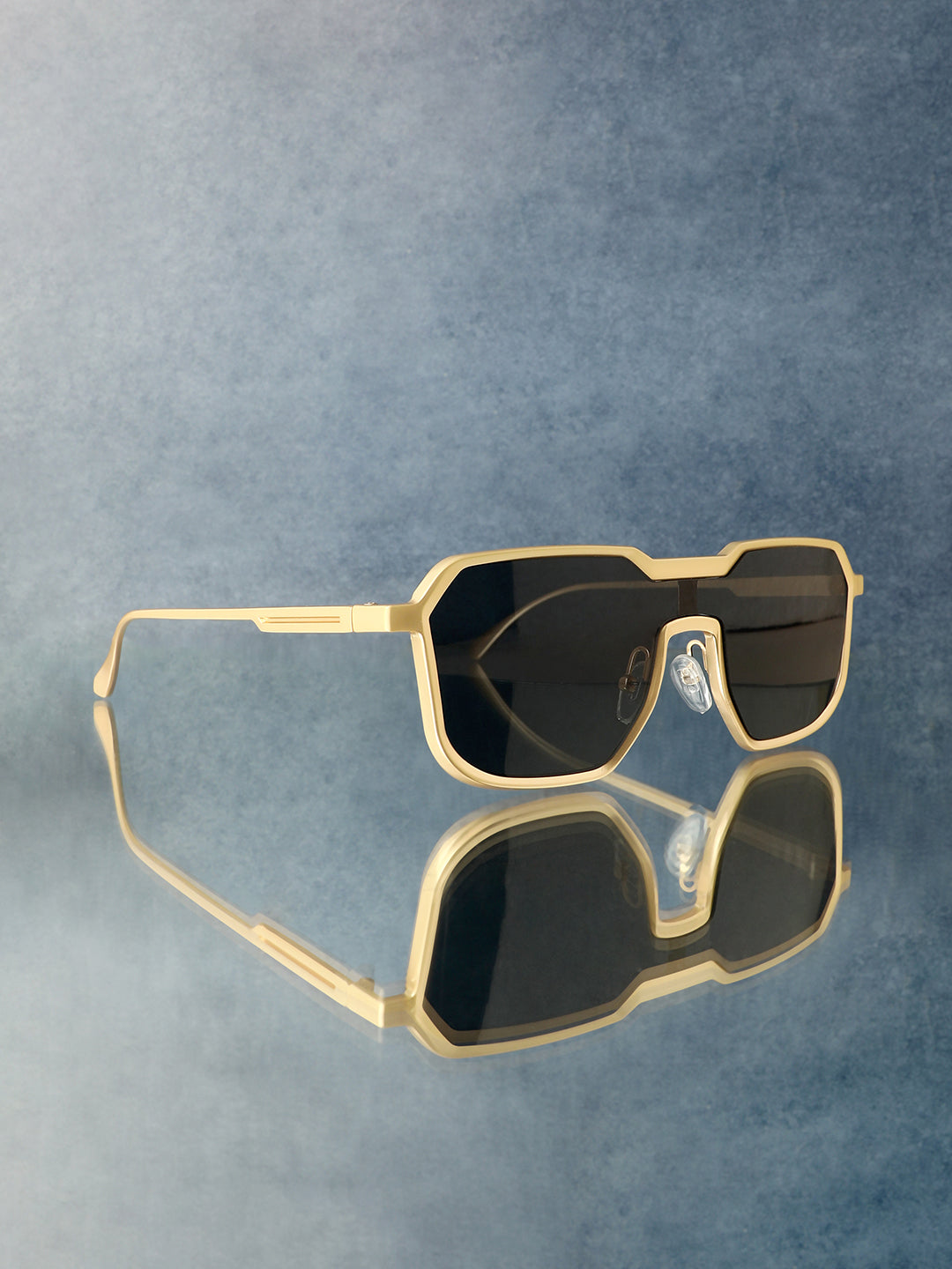 Men's Block Rectangular Sunglasses - Gold - Shop authentic Indian Men's Fashion by French Accent