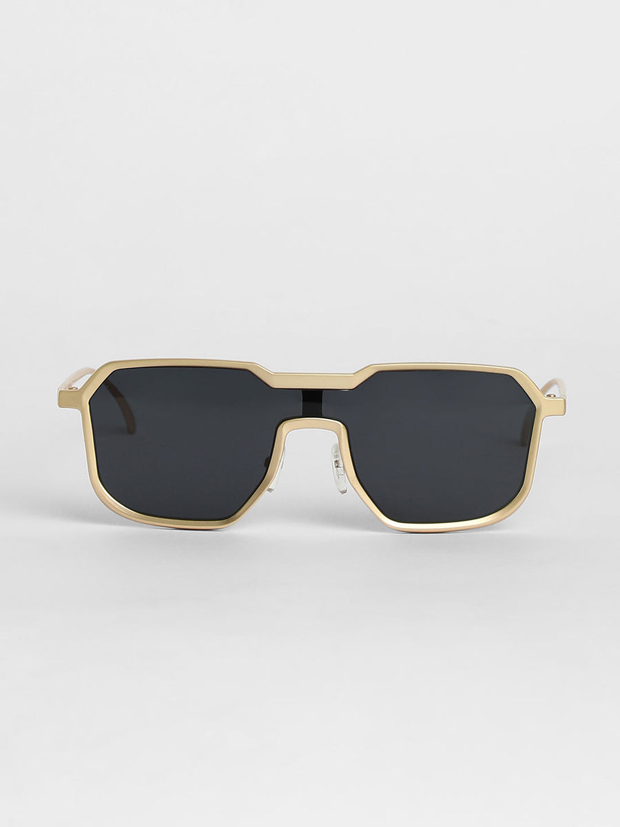 Men's Block Rectangular Sunglasses - Gold - Shop authentic Indian Men's Fashion by French Accent