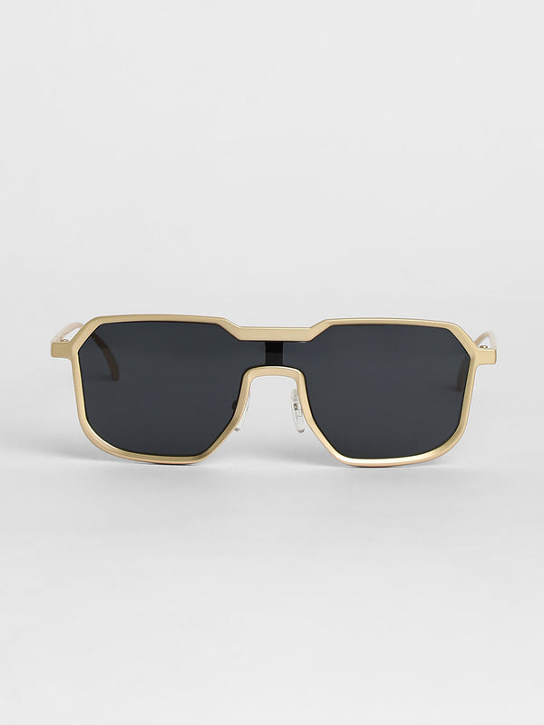 Men's Block Rectangular Sunglasses - Gold - Shop authentic Indian Men's Fashion by French Accent