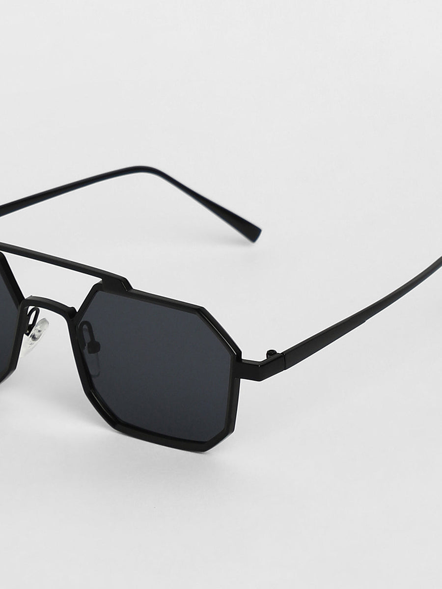 Men's Retro Aviator Sunglasses - Black - Shop authentic Indian Men's Fashion by French Accent