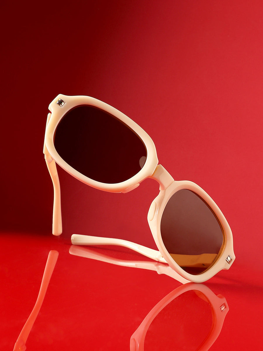 Men Foldable Rectangular Sunglasses - White - Shop authentic Indian Men's Fashion by French Accent