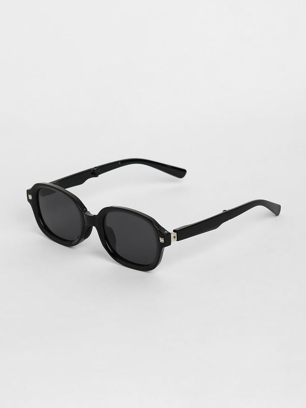 Men Foldable Rectangular Sunglasses - Black - Shop authentic Indian Men's Fashion by French Accent