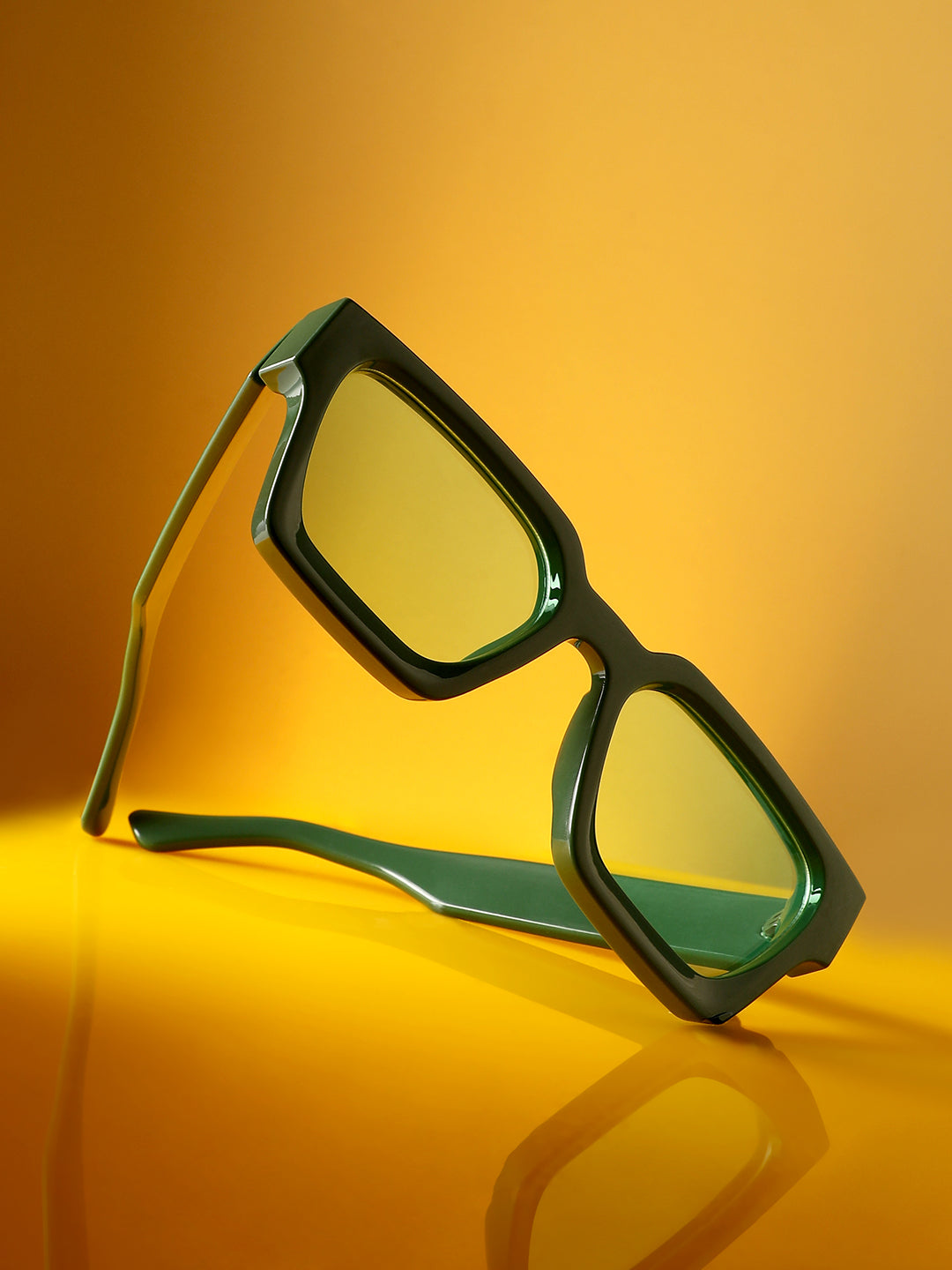 Men Chunky Wayfarer Sunglasses - Green - Shop authentic Indian Men's Fashion by French Accent