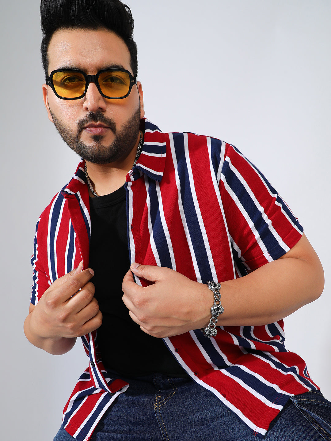 Club Striped Shirt - Shop authentic Indian Men's Fashion by Instafab Plus