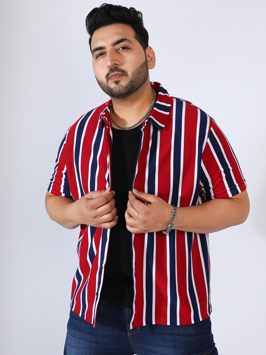 Club Striped Shirt - Shop authentic Indian Men's Fashion by Instafab Plus