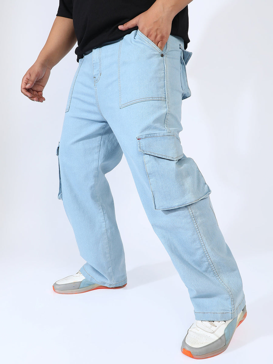 Utility Cargo Denim Jeans Instafab Plus - Shop authentic Indian Men's Fashion by Instafab Plus