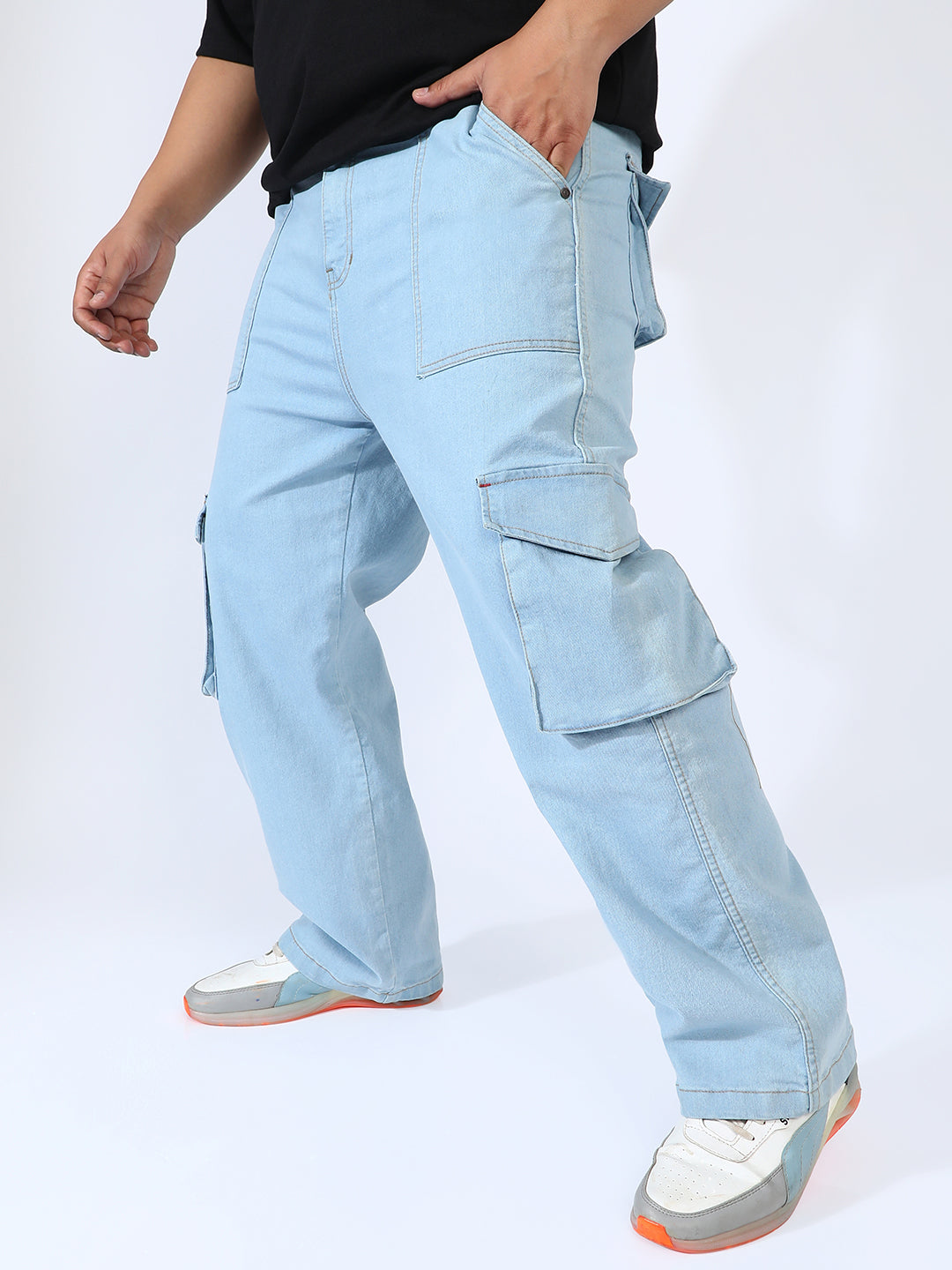 Utility Cargo Denim Jeans Instafab Plus - Shop authentic Indian Men's Fashion by Instafab Plus