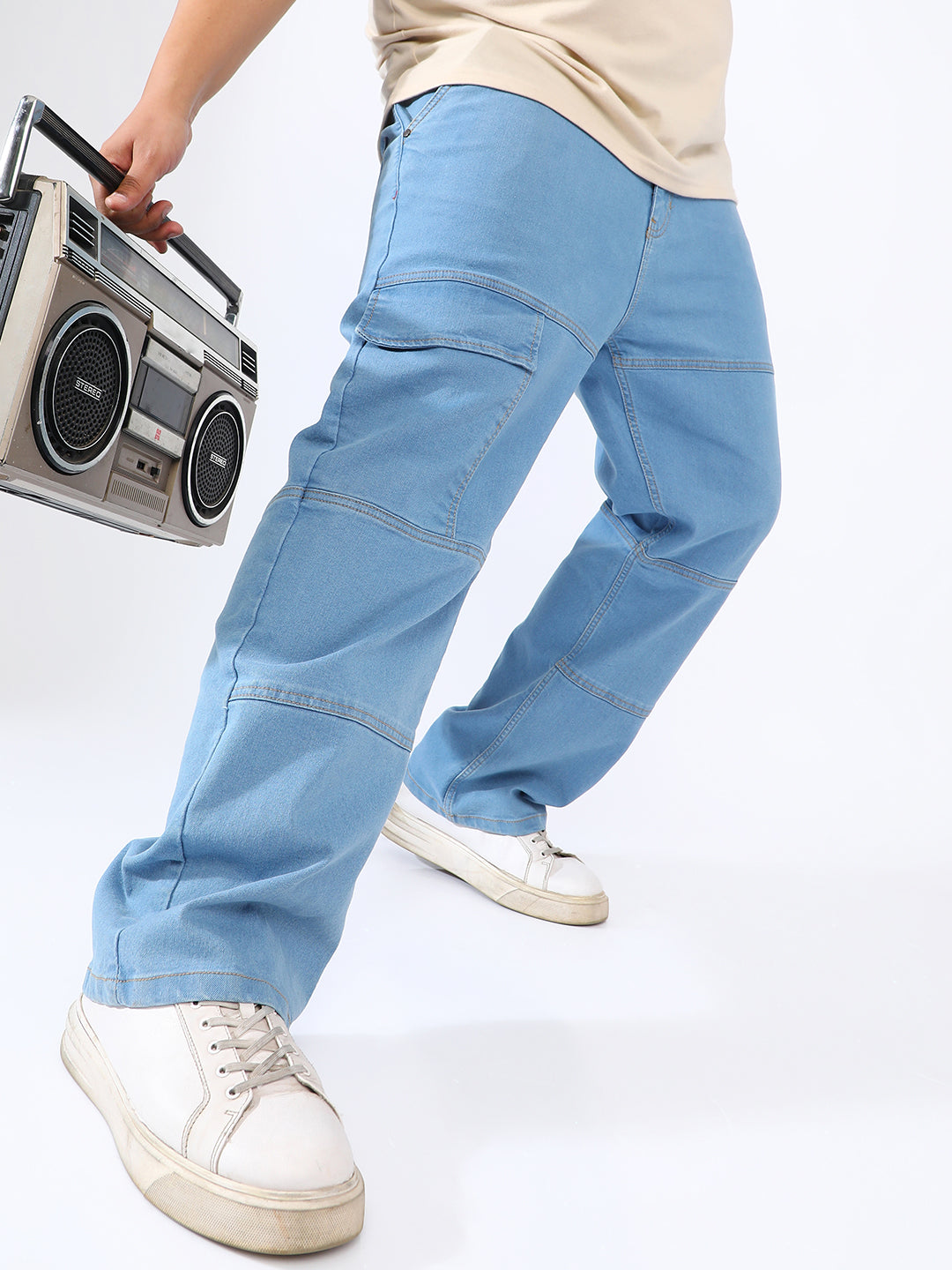 Panel Patch Pocket Denim Jeans Instafab Plus - Shop authentic Indian Men's Fashion by Instafab Plus