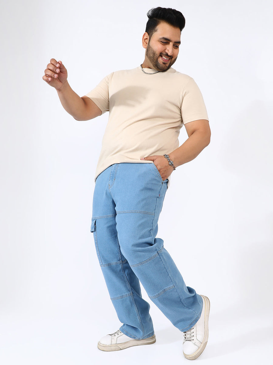 Panel Patch Pocket Denim Jeans Instafab Plus - Shop authentic Indian Men's Fashion by Instafab Plus