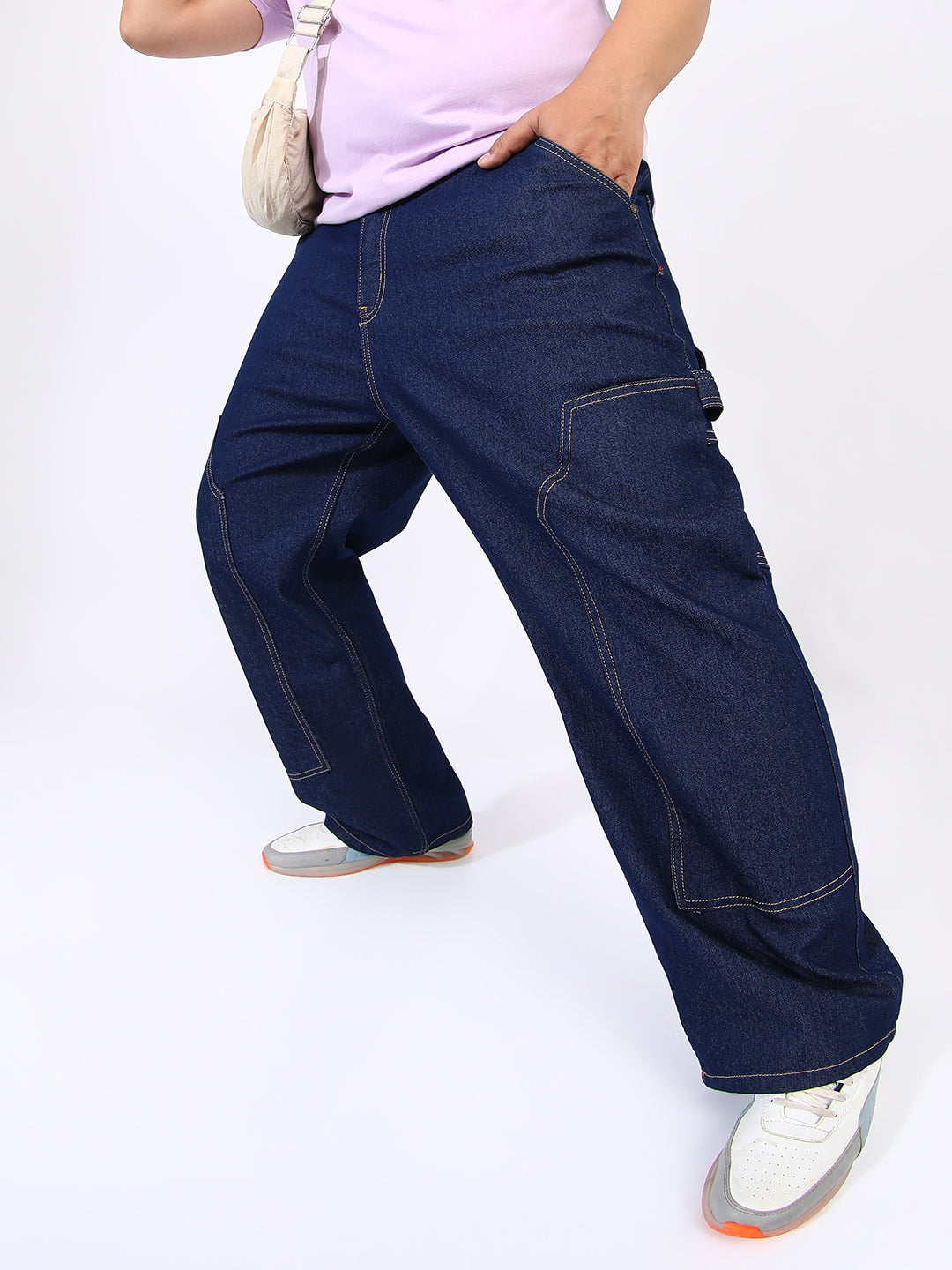 Paneled Patch Pocket Denim Jeans Instafab Plus - Shop authentic Indian Men's Fashion by Instafab Plus
