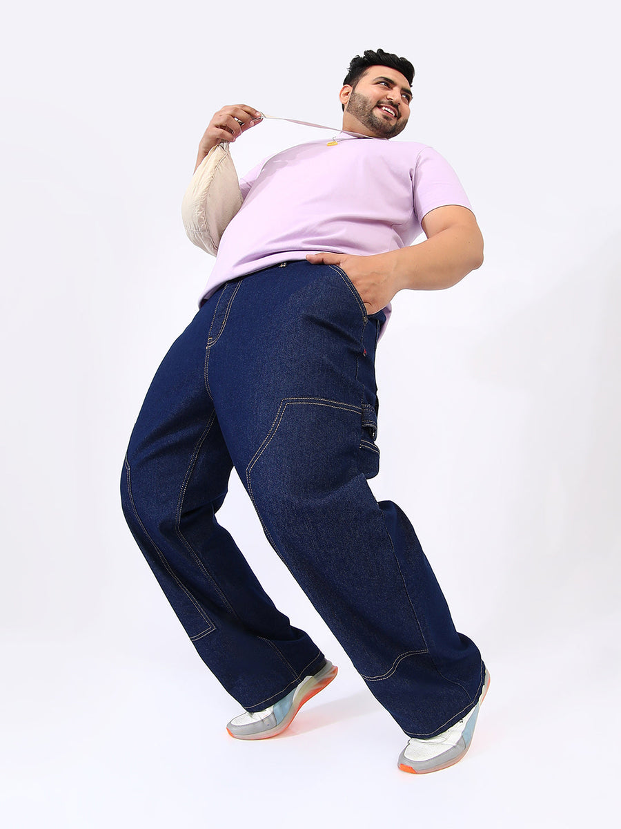 Paneled Patch Pocket Denim Jeans Instafab Plus - Shop authentic Indian Men's Fashion by Instafab Plus