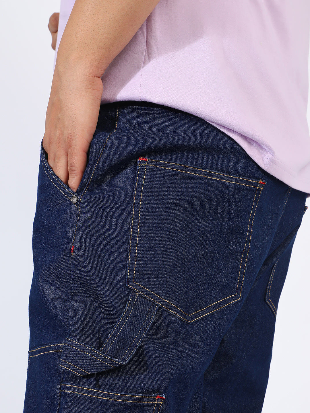 Paneled Patch Pocket Denim Jeans Instafab Plus - Shop authentic Indian Men's Fashion by Instafab Plus