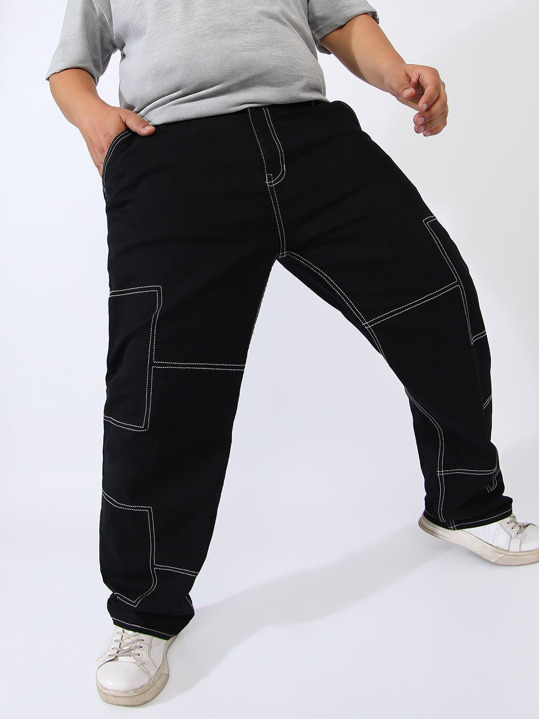Contrast Stitched Denim Jeans - Shop authentic Indian Men's Fashion by Instafab Plus