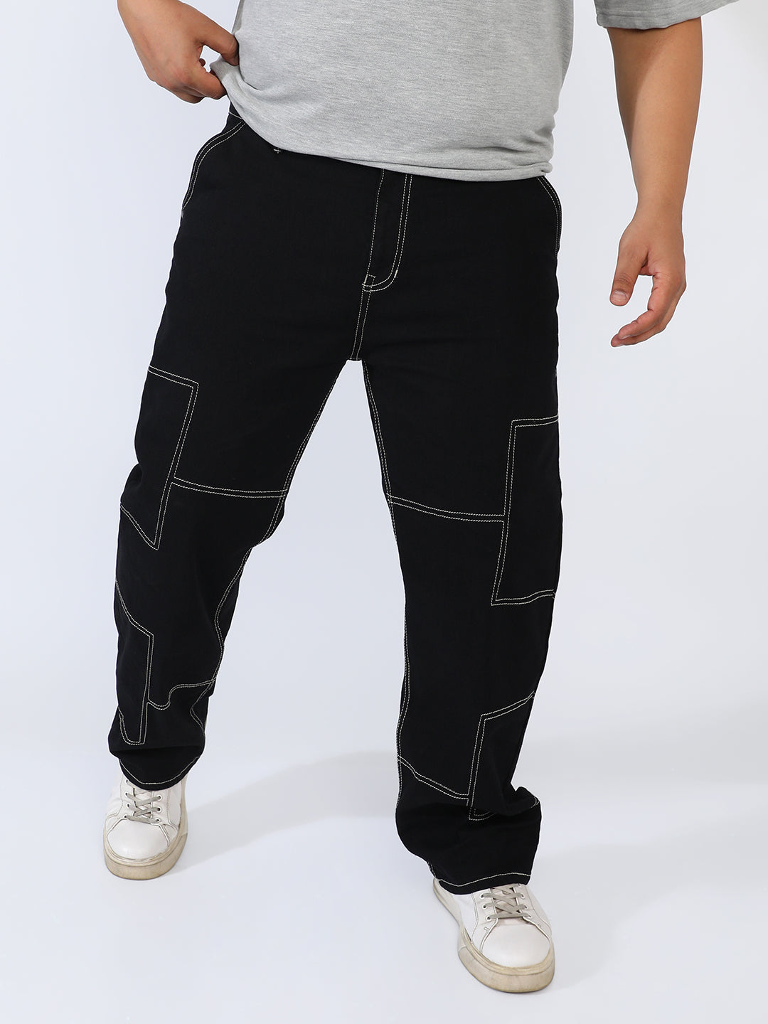 Contrast Stitched Denim Jeans - Shop authentic Indian Men's Fashion by Instafab Plus