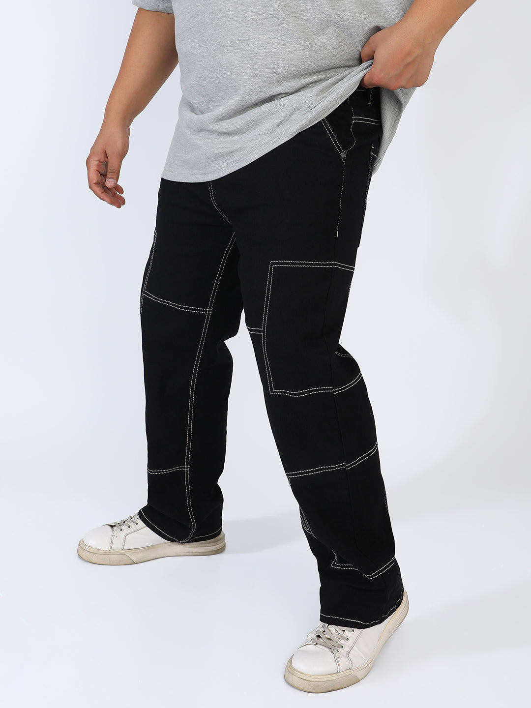 Contrast Stitched Denim Jeans - Shop authentic Indian Men's Fashion by Instafab Plus