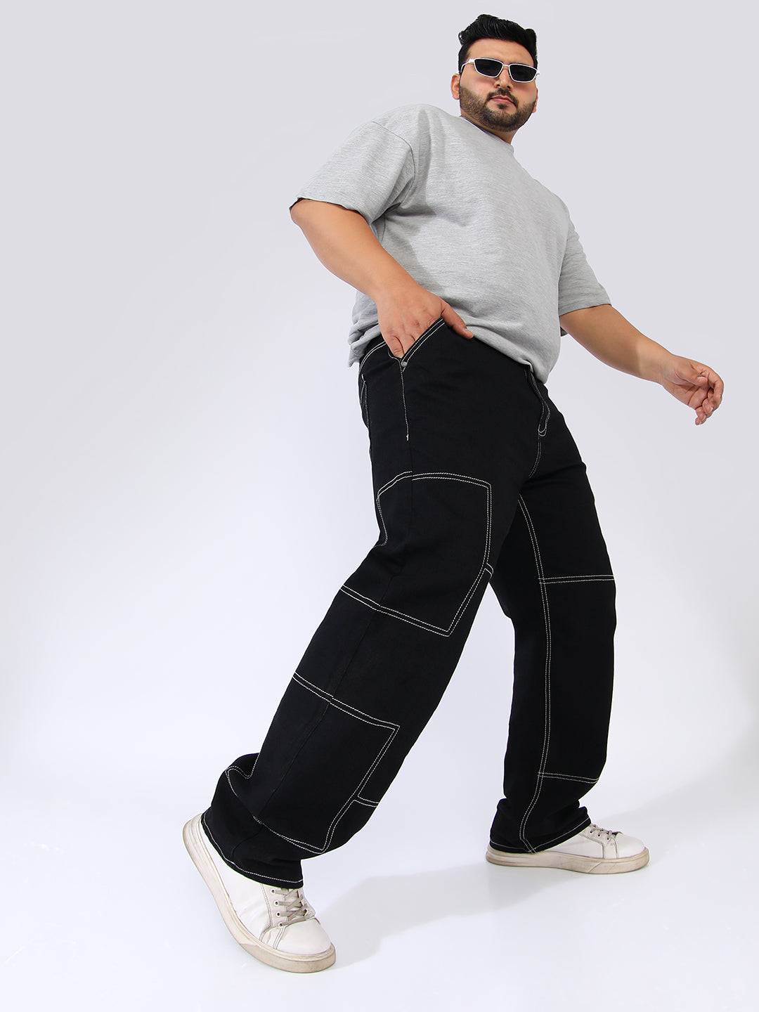 Contrast Stitched Denim Jeans - Shop authentic Indian Men's Fashion by Instafab Plus