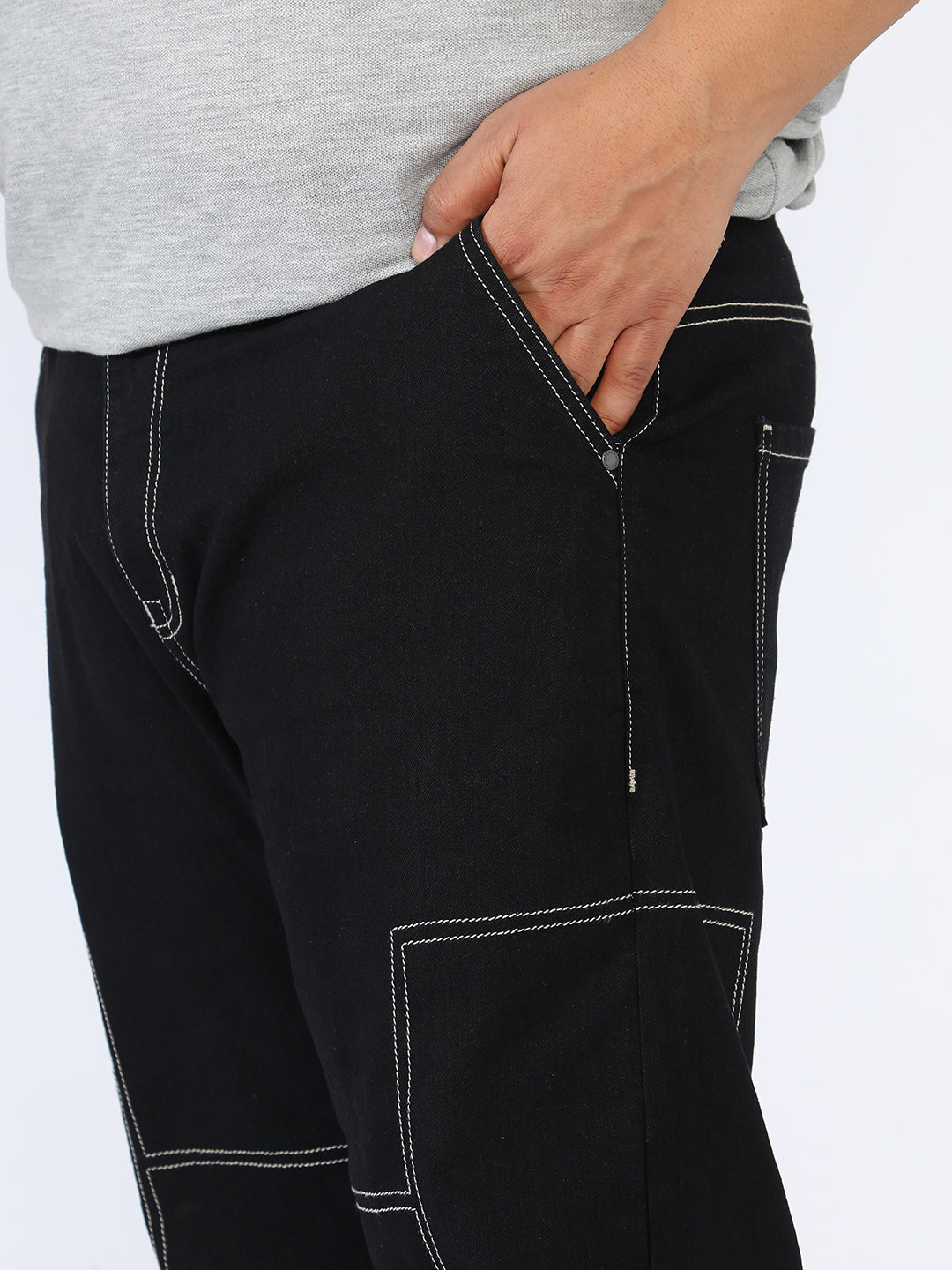 Contrast Stitched Denim Jeans - Shop authentic Indian Men's Fashion by Instafab Plus